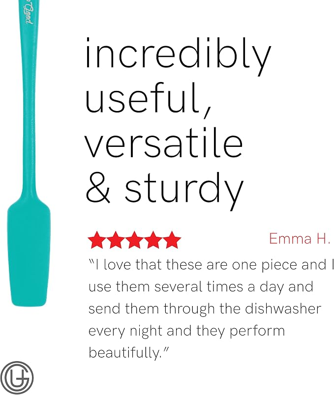 UpGood Silicone Spatula Set 600°F - High Heat Resistant Nonstick, Small and Large Kitchen Spatulas - Flexible BPA Free Professional Grade Cookware - Utensils for Cooking, Baking, Mixing(4 Pcs, Teal)