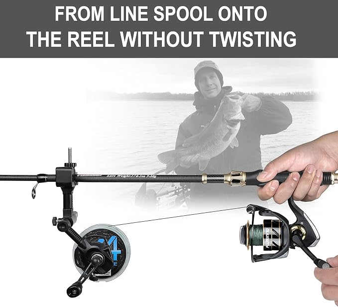 PLUSINNO Fishing Line Spooler,with Floating Fishing Net for Steelhead, Salmon, Fly, Kayak, Catfish, Bass, Trout Fishing