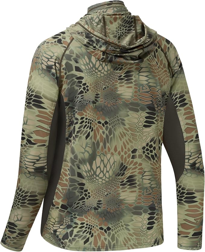 BASSDASH Men's UPF 50+ Camo Long Sleeve Hunting Fishing Hoodie Shirt
