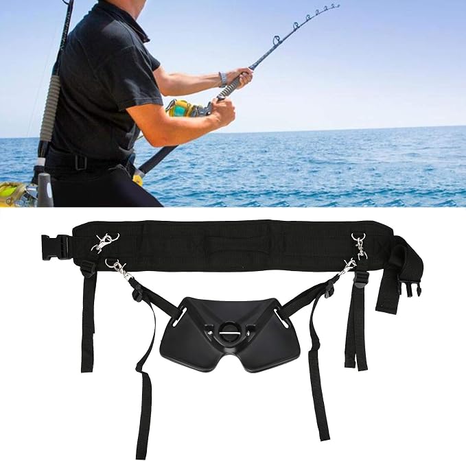 Fishing Belt Rod Holder, Adjustable Fish Fighting Belt Waist Rod Support Holder Stand Up Fish Fighting Rod Holder for Fishing Accessories