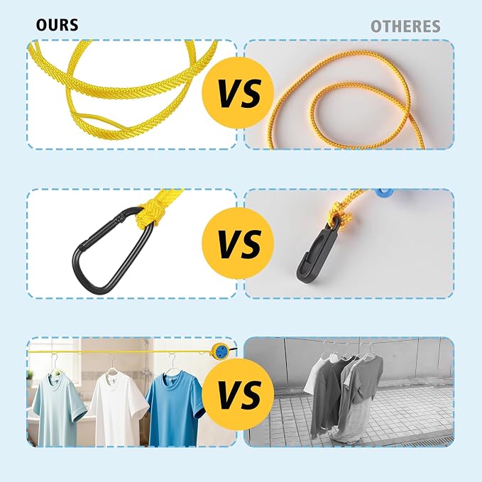 Retractable Camping Clothesline, Portable Travel Clothes Line