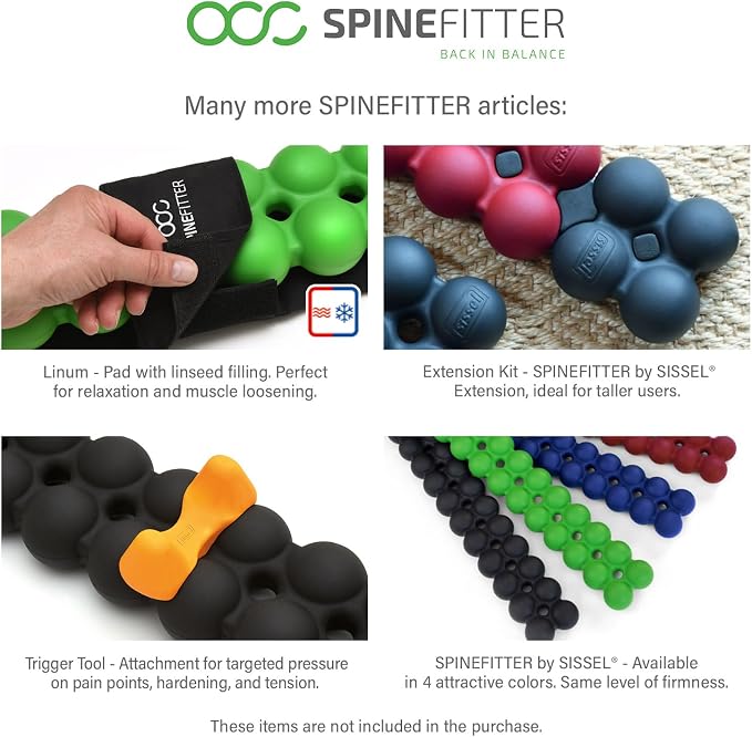 SPINEFITTER by SISSEL Green | Massager for Back & Balance | Back Trainer relieves Tension and blockages Ideal for Pilates and Yoga | to Relax The Spine | for Home & Practice