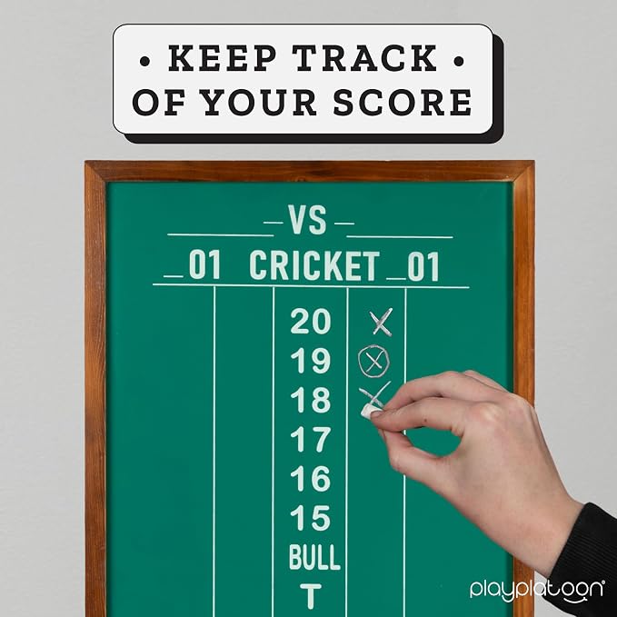 Play Platoon Dart Scoreboard & Darts Holder Wall Mount - Wood Score Board, Professional Darts Accessories, Dart Holder