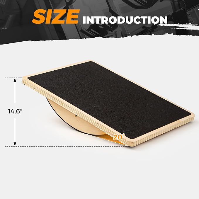 Wooden Rocker Balance Board for Adults Anti-Slip 350LBS Balance Trainer for Standing Desk, Physical Therapy & Core Strength – Durable Wooden Rocker Board for Office & Rehab