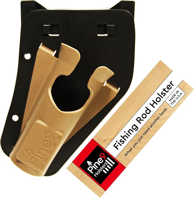 Ambie Fishing Rod Hip Holster - Patented Ambidextrous Quick-Draw Fishing Pole Holder, Made in USA - Spinning, Baitcaster & Centerpin Reels - Fits Any 1.5" Belt