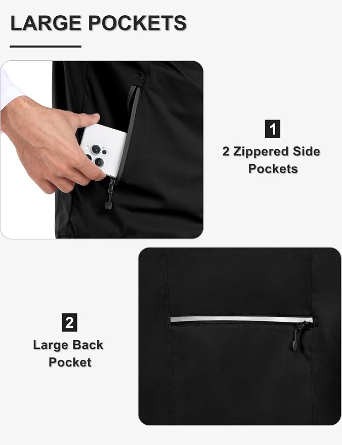 Little Donkey Andy Men's Convertible Sleeve Softshell Jacket Water Resistant Breathable Outdoor Jacket for Golf Hiking