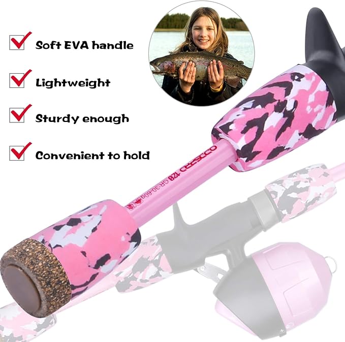 ODDSPRO Kids Fishing Pole - Portable Telescopic Kids Fishing Rod and Reel Combo Kit - with Spincast Fishing Reel Tackle Box for Girls, Youth