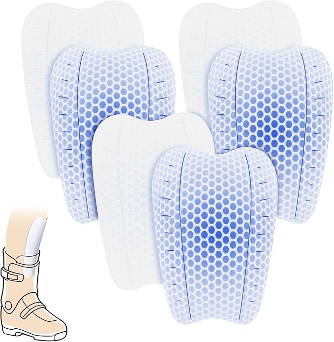 2/4/6/8 Pcs Ski Shin Guards for Boots, Gel Shin Pads for Ski & Snowboard, Lightweight Reusable Shin Protectors for Pressure Relief
