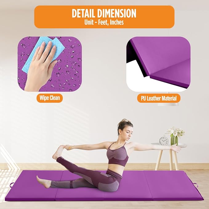 Gymnastics Mats Foldable Tumbling Mats Portable Gymnastics Exercise Mat Thick Gymnastics Tumbling Mats Pad Home Exercise Panel Mat With Carrying Handles