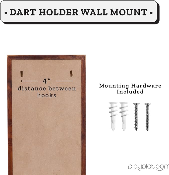 Play Platoon Dart Scoreboard & Darts Holder Wall Mount - Wood Score Board, Professional Darts Accessories, Dart Holder