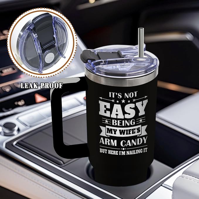 DUUV Birthday Gifts for Husband from Wife, Best Husband Ever Tumbler with Handle 40 Oz Stainless Steel Insulated, Christmas Thanksgiving Wedding Anniversary Appreciation Gifts for Husbands, 1PCS