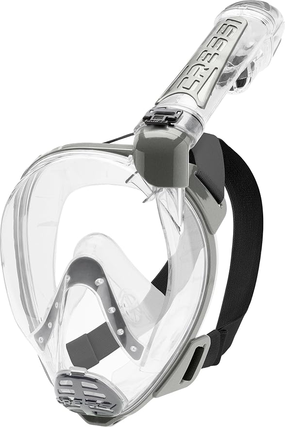 Cressi Adult Snorkeling Full Face Mask - Wide Clear View, Anti-Fog System - Easy Breathing: Safety First - New 2019 - Duke Dry: Designed in Italy: Quality Since 1946