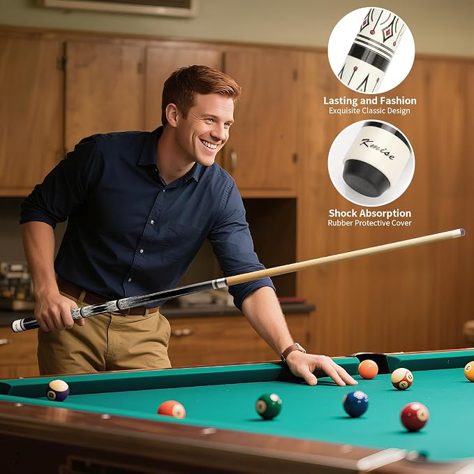 Kmise Pool Stick Set of - 58" Pool Cue Stick, Canadian Maple Professional Billiards Pool Cue, Pool Sticks for Adults, 18~21oz Multiple Colors