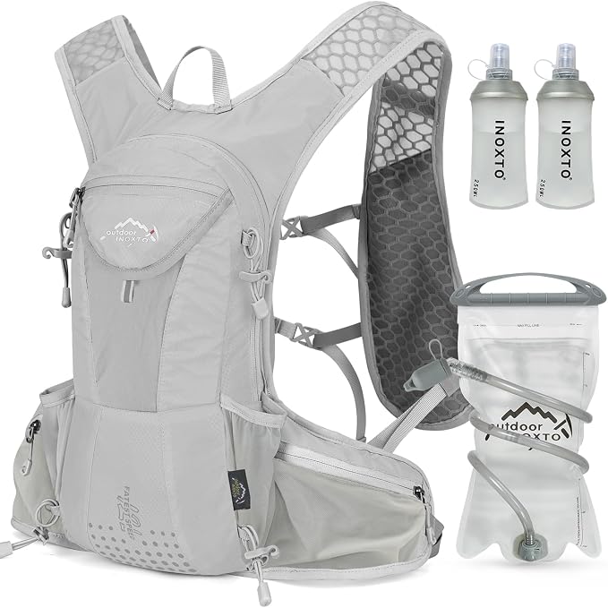 IX INOXTO Hydration Pack Backpack, Lightweight Water Backpack with 2L Hydration Bladder Daypack for Men Women,Running Hydration Vest for Trail Running Hiking Cycling Race Climbing
