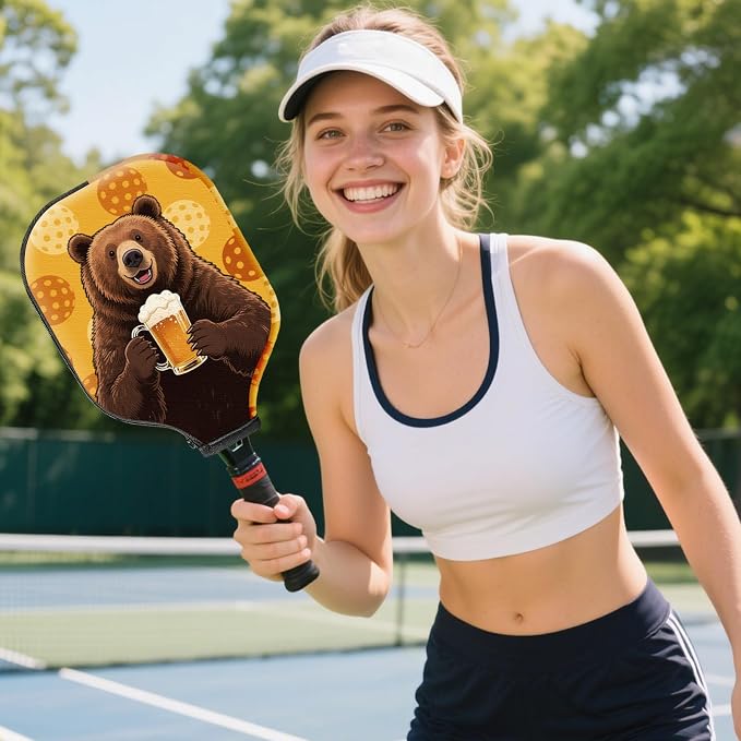 CUTHOLLOW 2PCS Pickleball Paddle Cover with Zipper, Compatible with with 11.81 x 7.87 Inch USAPA Paddles, Neoprene Scratch-proof & Machine Washable Racket Bag