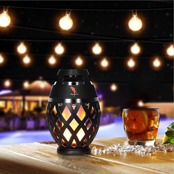 Margaritaville Tiki Torch - Waterproof Bluetooth Speaker, Portable Party Speaker with Flickering LED Lights, Perfect for Travel, Parties, Yards, and Pools 1 Pack