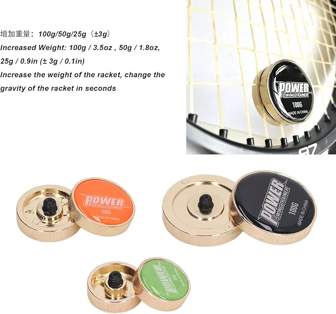 Topyond Tennis Racket Swing Weight Training Aid - Adds 100g, 50g, or 25g to Your Racquet for Enhanced Control, Tennis Weight for Racket