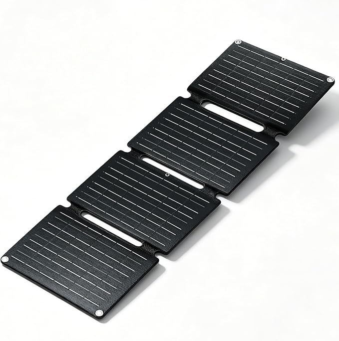 30W Portable Foldable Solar Panel, 4-Fold Solar Charger with USB QC3.0 & DC Outputs, lPx4 Waterproof Solar Panel Charger for Camping, Hiking, Portable Source, Emergency Power Outage