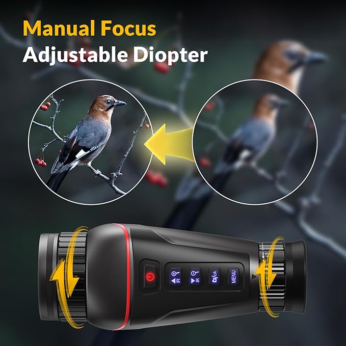 4K Digital Night Vision Monocular, 1314FT Nightvision Distance & Manual Focus & Diopter, Night Vision Goggles for 36MP Photo & 4K Video Recording with 32GB Card