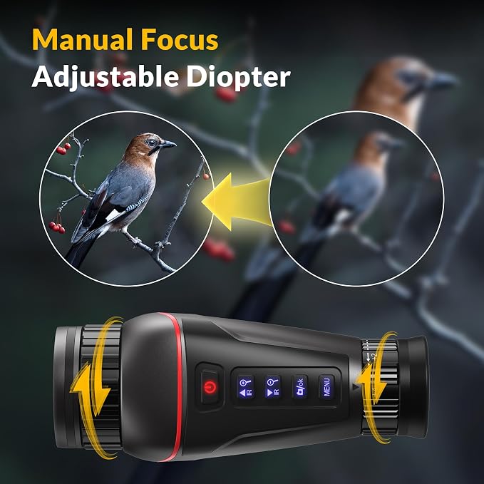 4K Digital Night Vision Monocular, 1314FT Full Dark Distance, Photo & 4K Video Recording, Manual Focus & Diopter, Night Vision Goggles with Infrared Illuminator, SD Card