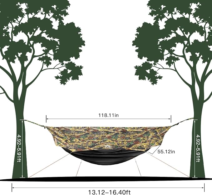 Night Cat Camping Hammock Tent: Lightweight Portable 4 in 1 Hammock with Rain Tarp and Mosquito Net for Hiking Jungle Outdoor