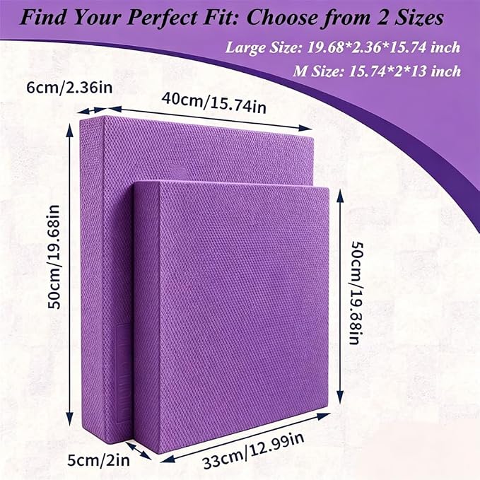 High-Density Balance Pad, Extra Large Balance Pad for Physical Therapy, TPU Foam Balance Board for Rehabilitation Stability Workout Knee and Ankle Exercise