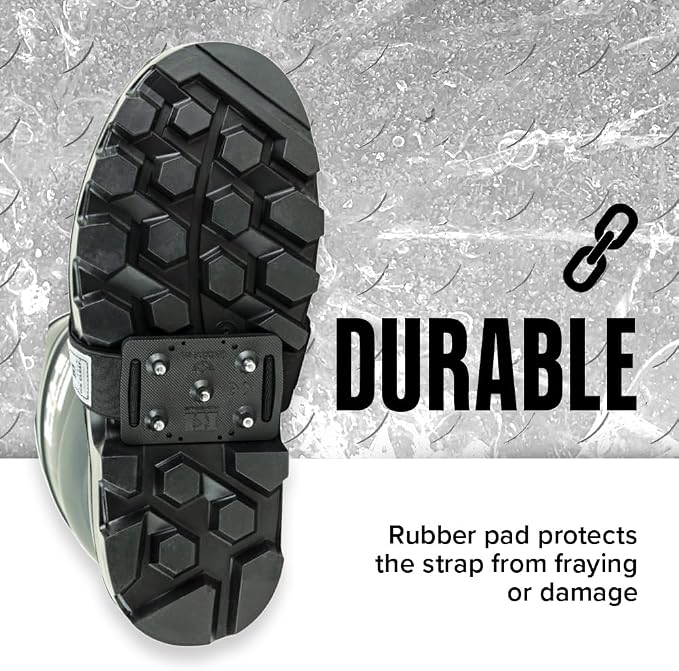 K1 Mid-Sole Ice Cleats for Men & Women - Rotatable Traction Aids For Winter Snow - High Profile - Black
