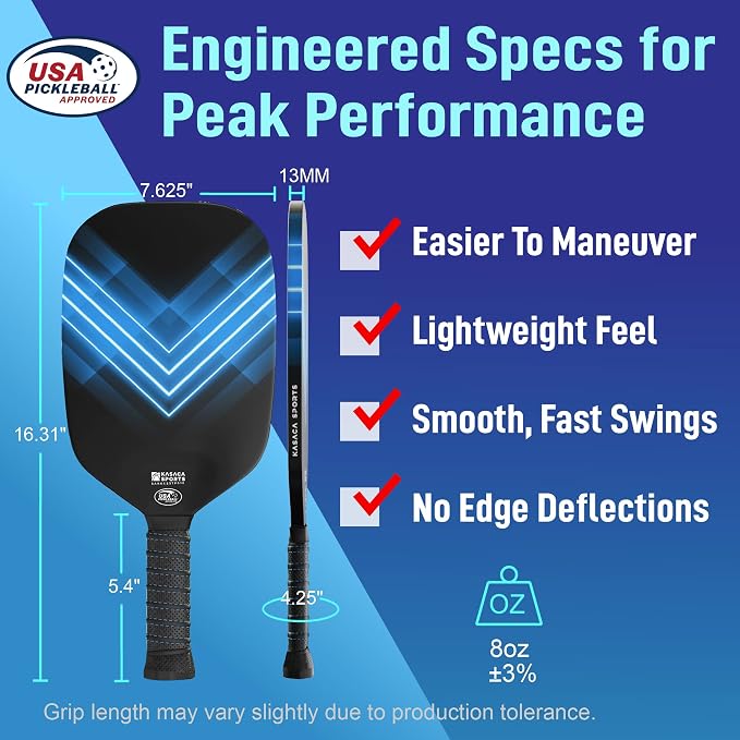Pickleball Paddles, USAPA Carbon Fiber Pickleball Paddle with Pickle Ball Paddle Cover, Pickle Ball Raquette Pickle Ball Racket Edgeless Style