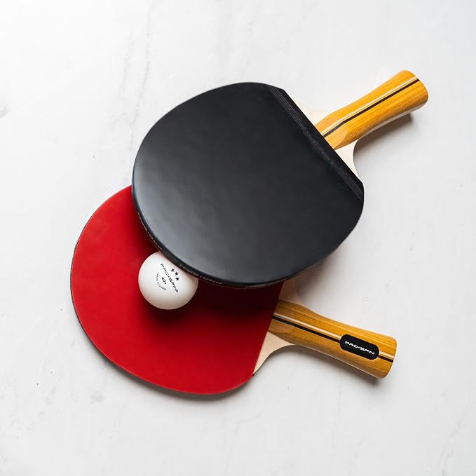 PRO-SPIN Ping Pong Paddles - High-Performance Set with Premium Table Tennis Rackets, 3-Star Ping Pong Balls, Compact Storage Case | Professional Quality Ping Pong Paddle Set | Indoor & Outdoor Games