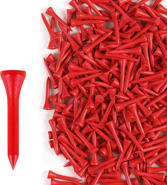 FINGER TEN Short Golf Tees 1 1/2 Inch Wood for Par 3 & Iron Shots Bulk 250/500 Pack, Bamboo Tee for Stable Low-Tee Height in Natural, Red, and USA Flag