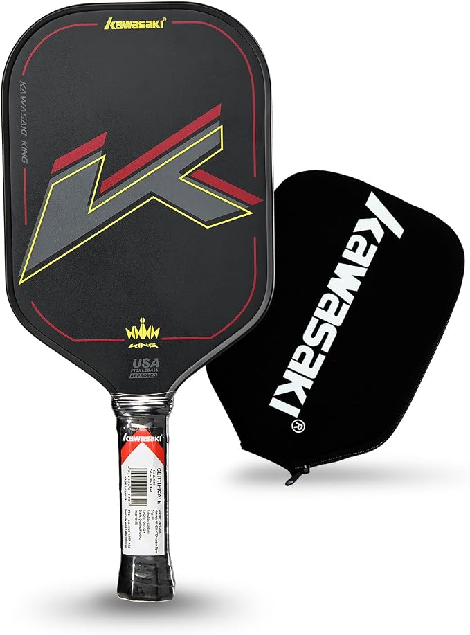 Pickleball Paddle, Kawasaki T700 Carbon Fiber (CFS)-USAPA Approved King Series Pickleball Racket 16mm for Tournament Level, with Cover Case/Grip