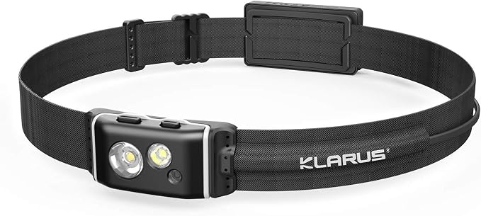 klarus HR1 Plus 600 Lumens Ultra-Slim Running Headlamp Flashlight, USB C Rechargeable Led Headlamp with Red Light, Great for Trail Running, Hiking, Camping, Outdoors, Hunting, Emergency Use