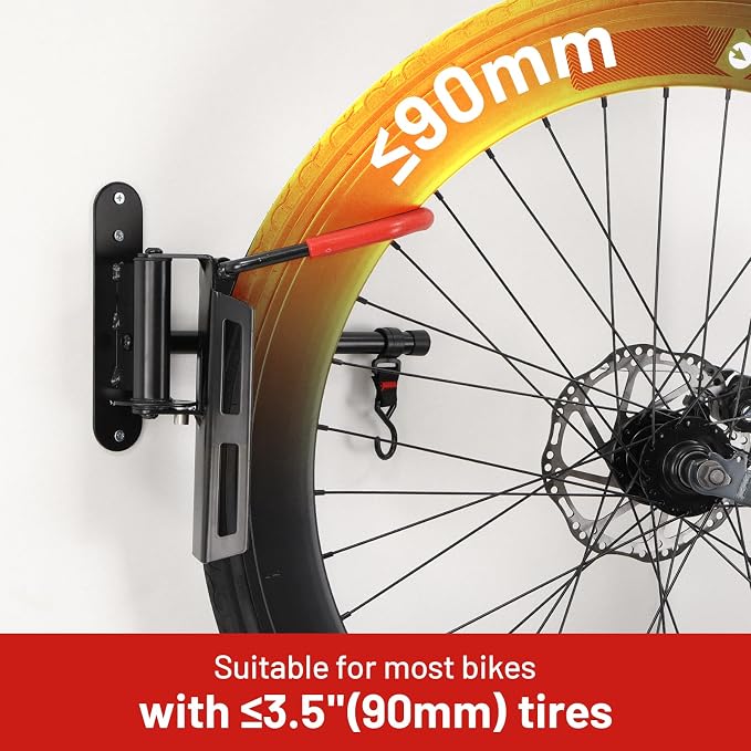 Swivel Bike Wall Mount, Bike Hangers for Garage, Space-Saving Vertical Bike Rack, Sturdy Bike Storage Rack Holds Up to 66lbs with No-scratch Protection, Easy to Install, 2 Pack