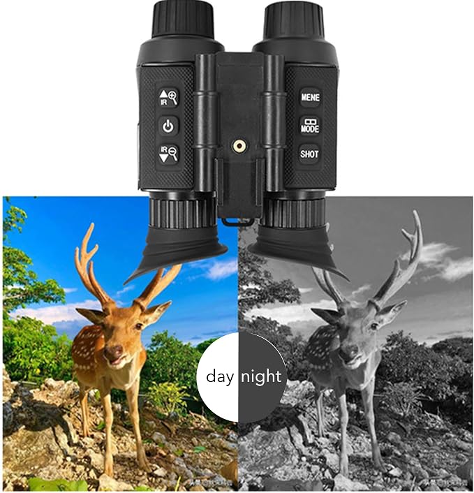 4K Head-Mounted Night Vision Goggles, Nightvision Scope Infrared Goggles & Binoculars for Adults, Infrared NVG, 1X to 8X Digital Zoom, for Hunting Camping