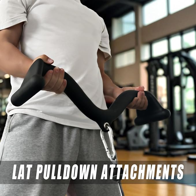 BLUSLM Lat Pull Down Bar T bar Row Attachment, V Bar Tricep Lat Pulldown Attachments, Back Strength Training Bar for Home Gym Exercise Cable Machine Attachments