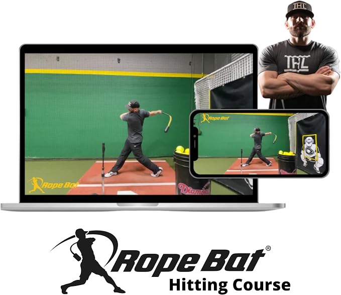 Original Patented Rope Bat Swing Trainer w/ 12 Balls - Baseball & Softball