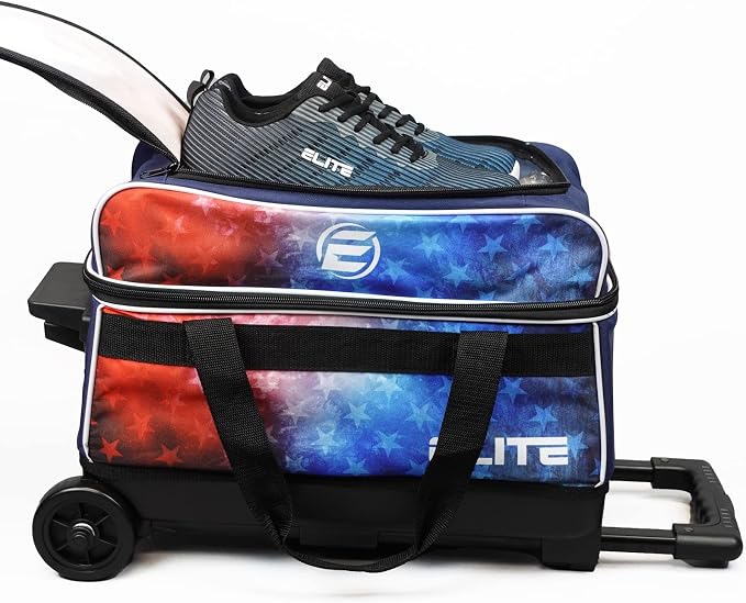 ELITE Basic Bowling Bag Double (2) Ball Roller with Rolling Wheels