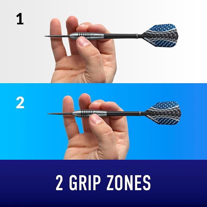 Harrows Bomber Darts, 85% Tungsten Steel Tip Darts Set 21g, 23g, 25g & 27g - Includes High-Grade Shafts, Aerodynamic Dart Flights & Convenient Travel Case