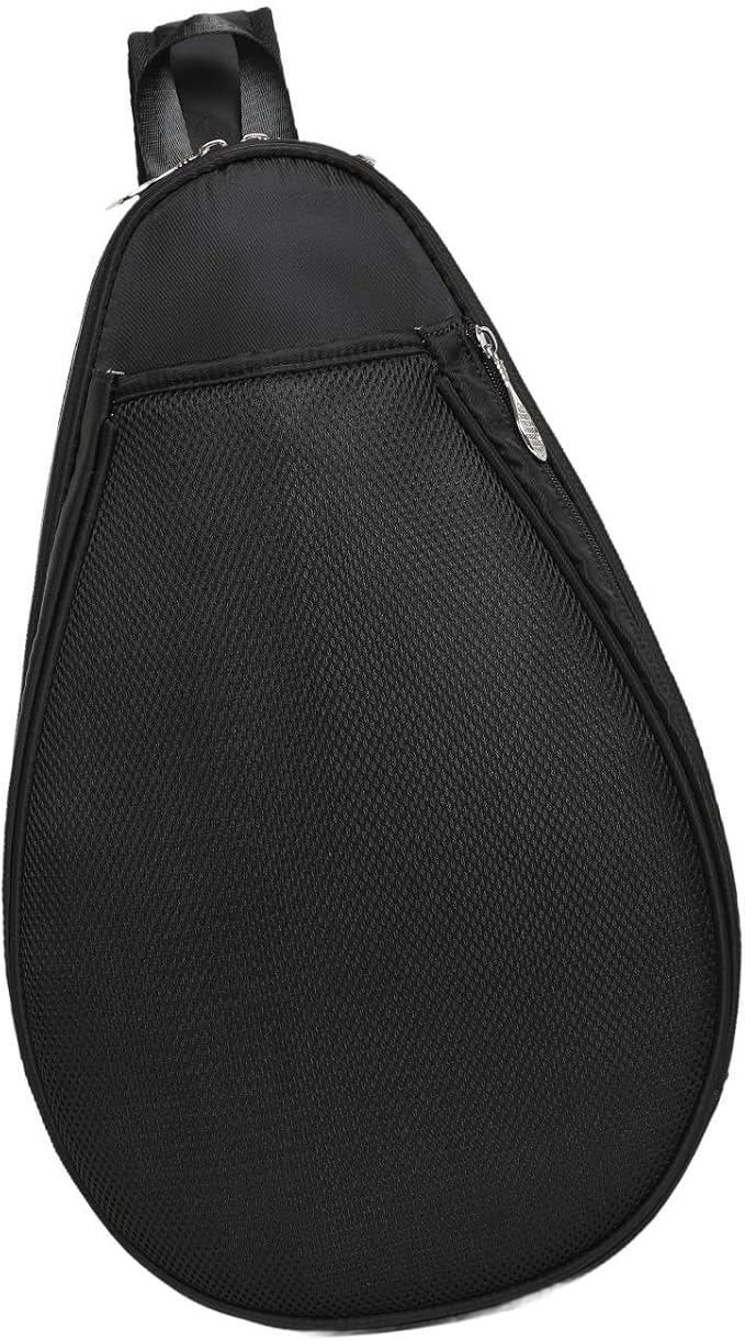 Tennis Racket Bag Waterproof Zipper Paddle Holder Crossbody Shoulder Bag for 1-2 Rackets, Lightweight Versatile Organizer