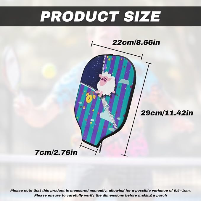 Pickleball Paddle Covers Only for Men and Women Zipper Closure Protection and Decoration