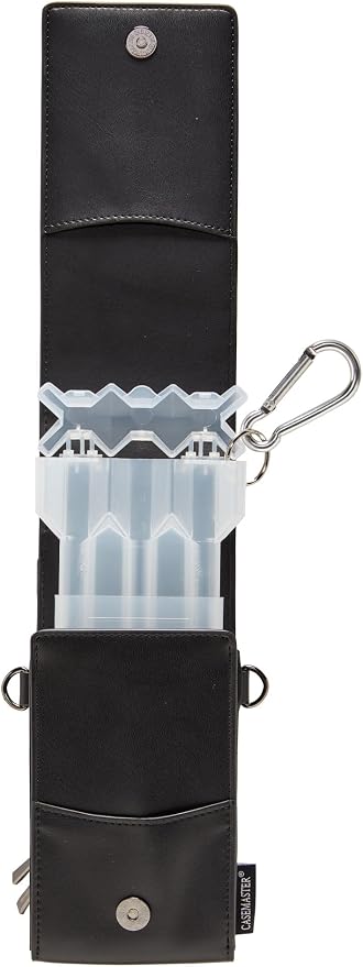 Casemaster Voyager Leatherette Wallet with Nomad Case, Holds 3 Steel Tip or Soft Tip Darts Fully Assembled, Portable Storage Accessories