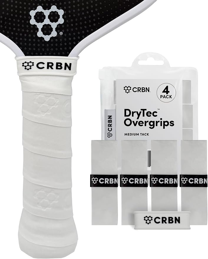 CRBN Pickleball - Drytec™ Overgrips - Pickleball Paddle Grip Tape - Absorbs Shock & Moisture - 4 Pack