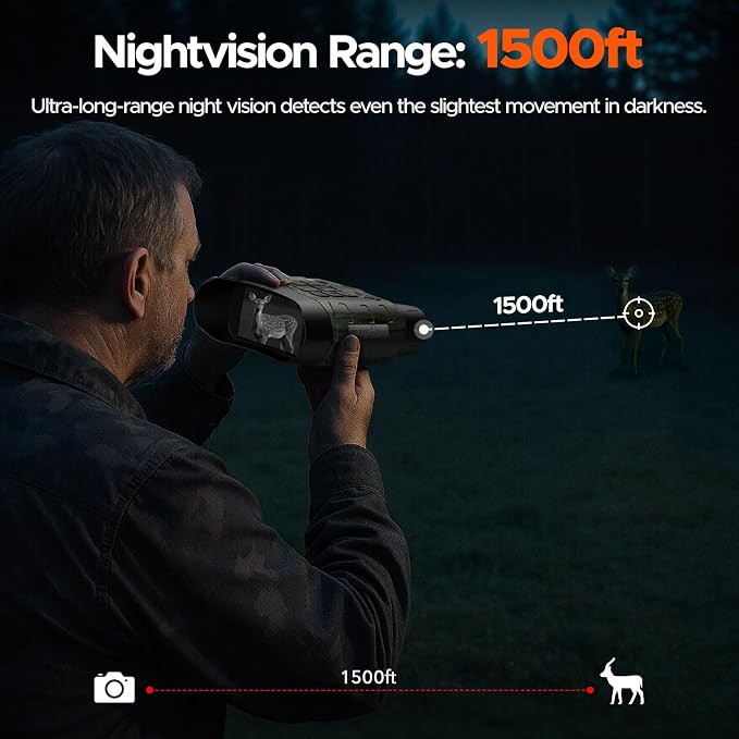 Night Vision Goggles - 112MP Night Vision Binoculars for Adults, 4K Infrared Digital Night Vision with with 64GB Card, Tactical Military Grade for Camping Wildlife Security