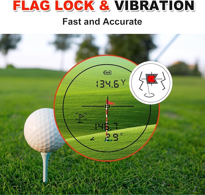 Golf Rangefinder with Slope & Magnet, 1000Y/1300Y Range Finder Golf, 6X Zoom, HD LCD, Flag Lock & Vibration, Rechargeable, Golf Accessories for Men