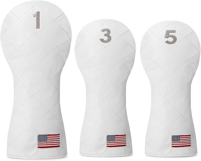 Golf Club Covers for Driver, Fairway, Hybrids - 3 Options - Golf Driver Headcover/Golf Fairway Wood Head Cover/Hybrid Headcover for Men/Women Golfer