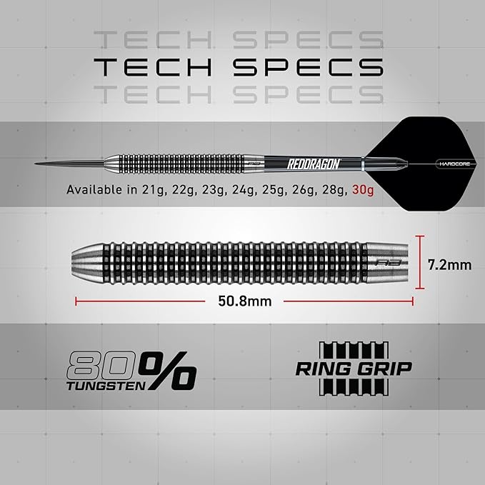 RED DRAGON Pegasus Original | Pegasus Switch Points - Powered by Winmau | Professional Tungsten Darts Set | Steel Tip 21g - 30g | Enhanced Grip & Precision - Flights, Shafts & Case Included