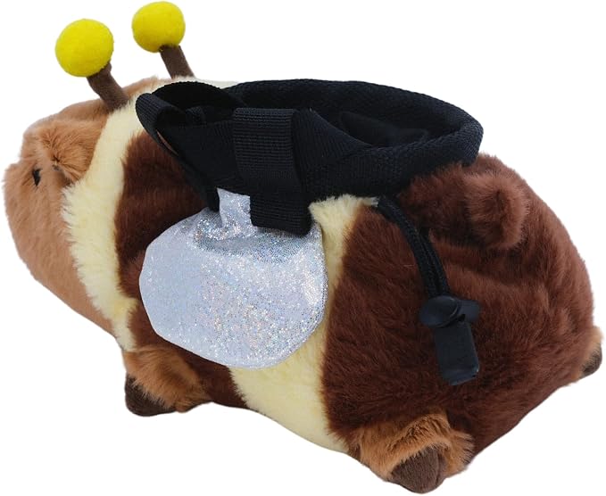 Rock Climbing Chalk Bag – Cute Plush Chalk Bag for Bouldering, Gym, Indoor & Outdoor Climbing – Drawstring Closure, Adjustable Waist Belt – Fun Character Design for Climbers
