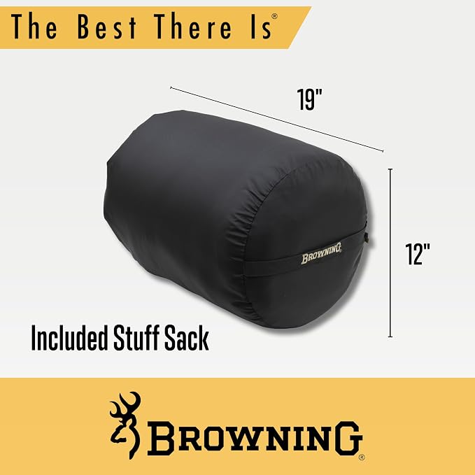 Browning Discover Sleeping Bag – Extreme Cold Weather Mummy Sleeping Bag with TechLoft Silver Insulation, Draft Collar & Durable Shell for Winter Camping, Backpacking & Outdoor Adventure