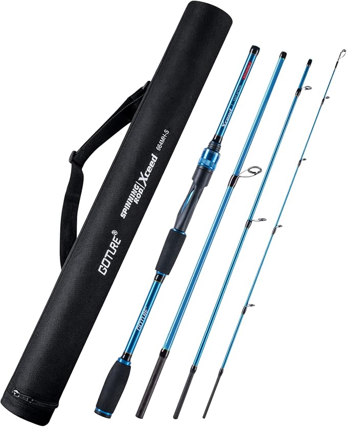 Goture 4-Piece Travel Carbon Fishing Rod M/MH Action 6.6-12ft Multi-Colors | Goture multi-spec travel fishing rods adopt upgraded high-grade carbon fiber blank with premium Fuji line guides