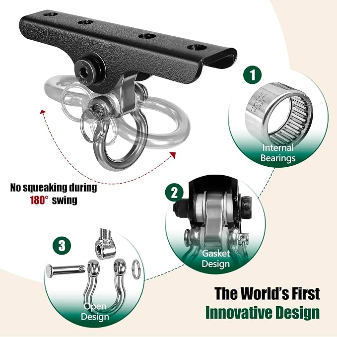 Heavy Punching Bag Hanger | Wall/Ceiling Mount Hook with 180° / 360° Rotation | Wood Beam Holder for Boxing, Weight Training, Aerial Yoga Swing & Hammock